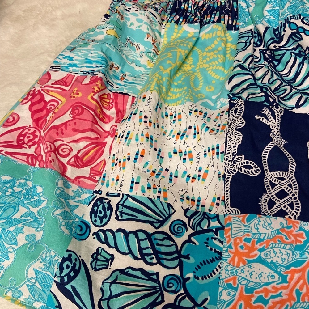 Lilly Pulitzer Yellow and Blue Patchwork Midi Dress - Picture 6 of 13